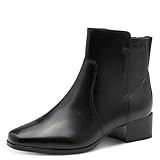Tamaris Comfort Damen Stiefeletten aus Leder Kleiner Absatz, Schwarz (Black), 40 EU