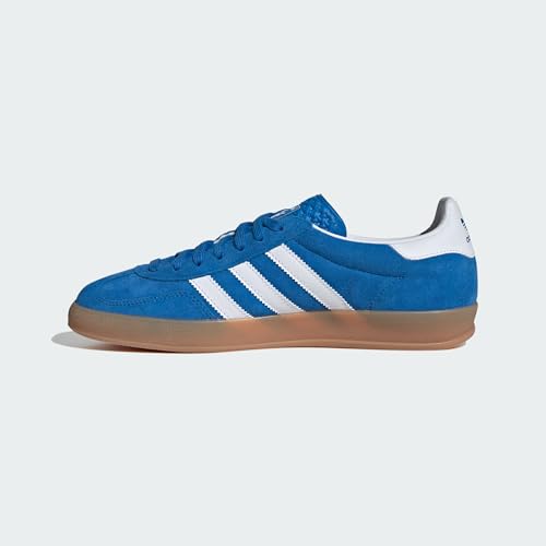 Image of adidas Gazelle Indoor Men's Shoes, Blue Bird /Cloud White /Gum, Size 7.5