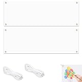 WYRGQIQN Banderole personnalisée 2 pièces 200x100 cm Blanc, bannière rectangulaire en Polyester, Toile décorative pour intérieur extérieur fêtes Mariages événements publicitaires