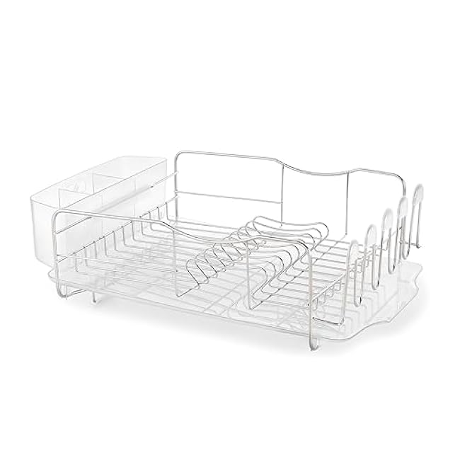 Polder Advantage 3-Piece Stainless Steel Dish Rack, Kitchen Organization and Storage, Dish Drying Rack for Kitchen Counter, 20.3 x 13.8 x 6.3