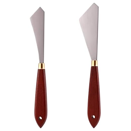 LUTER Raspador De Mezcla De Pintura De 2 Piezas Juego De Cuchillos De Pintura Paleta De Espátula De Acero Inoxidable, Para Pintura Acrílica Al Óleo