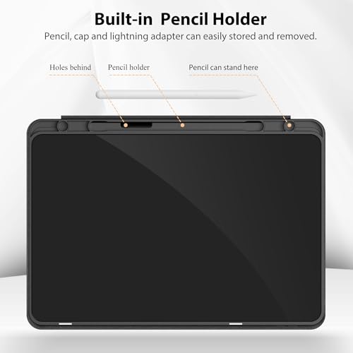 EasyAcc Case for Redmi Pad Pro 12.1 / Xiaomi Poco Pad 12.1 with Pen Holder 2024, Ultra Thin TPU Protective Case with Stand Function (Black)