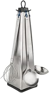 Tasty Stainless Steel Soup Ladle, Soup Spoon with Modern Handle and Silicone Loop, Kitchen Ladle Spoon for Serving Soup, Dimensions: 29.5x7.5cm, Colour: Silver, Blue
