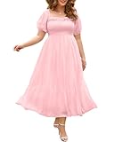 Talisea Plus Size Pastel Dress Women Pink Easter Baby Shower Photoshoot Swiss Dot Puff Sleeves Long Summer Maxi Dress 2025