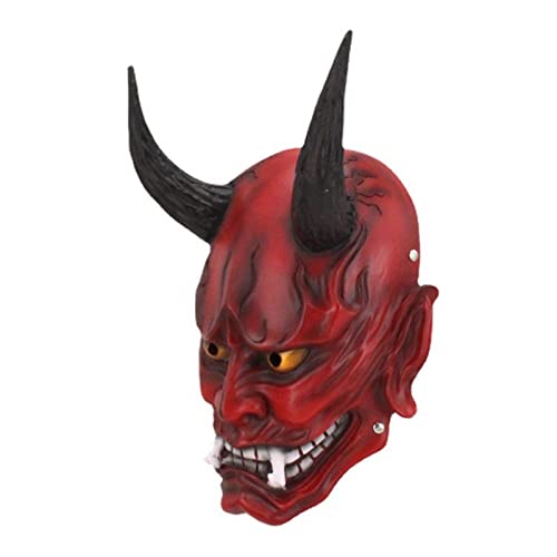 Halloween Resina Japonesa Prajna Máscara Chifres Afiados Presas Hannya Oni Máscara Samurai Vestir-se