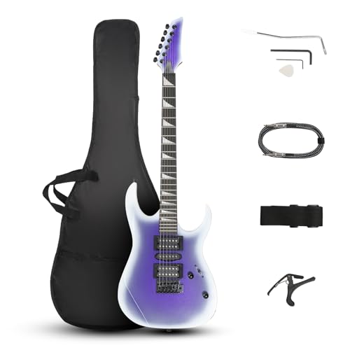 Ktaxon Full-Size Electric Guitar, Solid Body HSH Pickups 170 Guitars Beginner Kit with Gig Bag...
