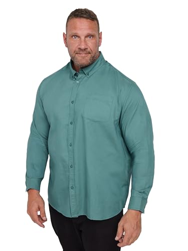 BadRhino Big & Tall Blue Long Sleeve Oxford Shirt - Men's - Plus Size Curve
