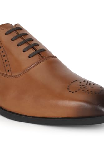 Image of Louis Philippe Men Premium Leather Breathable Lining Material Anti Slip with Heel TPR Sole Formal Oxford Shoes