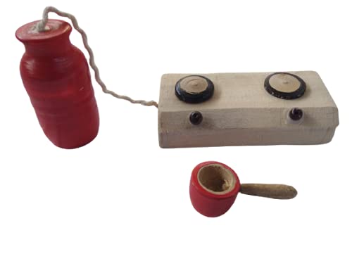 MAMU SHOP Kids Kitchen Wooden Toys Gas Stove with Cylinder and Wooden Spoon choppu Jaman Multicolor (B09BN7X3KH) Amazon Price History, Amazon Price Tracker