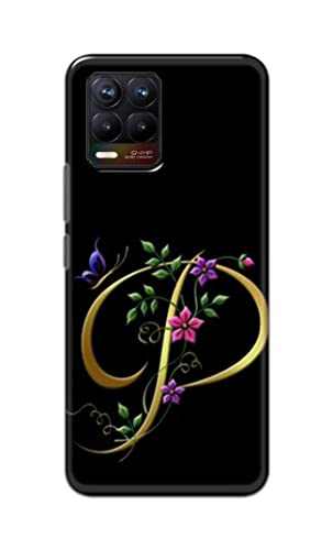 Image of Printed Hard Back Cover Case for Realme 8 4G | Realme 8 Pro 4G Back Cover (Alphabet P) -1803