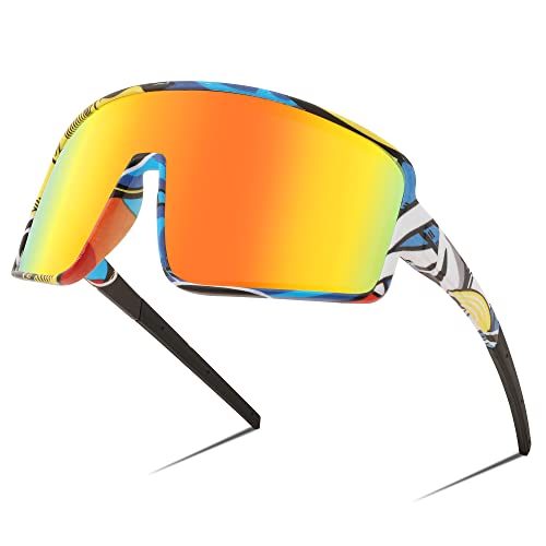 Feisedy Sports Sunglasses, Polarized Oversized Shield For Women Men, One Piece Baseball Cycling Running Outdoor Visor B2988 #TOP7