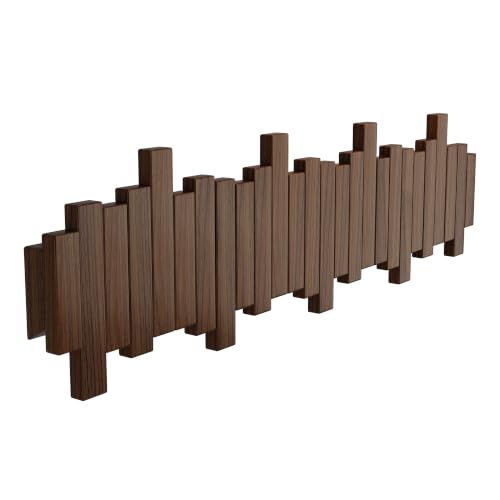 EcobooLife Wooden Piano Coat Rack Wall Mounted, Coat Hooks Hanger Wall Mount with 8 Hooks, Flip-Down Natural Coat Rack for Hanging Keys/Bags, Space Saving Home Hangers, Walnut - image 8
