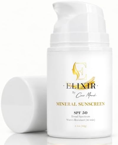 Elixir by Cocó March Mineral Sunscreen SPF 50 for Face & Body, Broad Spectrum Sun Protection, Water Resistant 80 Min, Hydrating Facial & Body Sunscreen for Adults & Kids, 2.1 oz (59 g)