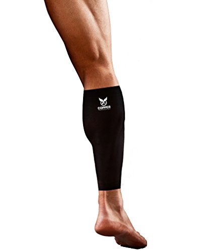 Copper Compression Gear Premium Fit Recovery Calf/Leg Support Sleeves - Guaranteed to Speed Up Recovery! Perfect for Running, Crossfit, & All Sports! (1 Single Sleeve)