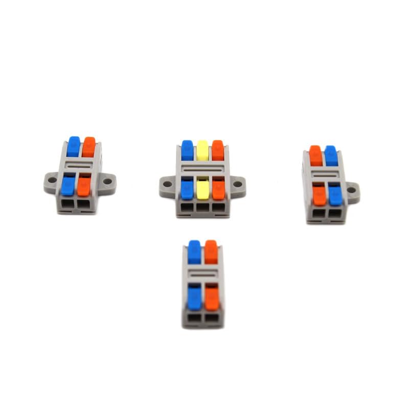 Wire Electrical Connector 1 2 Pin Splicing Terminal Blocks LED Strip Lighting Quick Connectors Conductor Conector with Base(229B-3P,30PCS)