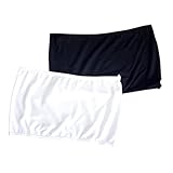 Couleur: Noir Worldly 2pcs Top Tube Femme Soutien-Gorge sans Bretelles Bandeau Top Bustier