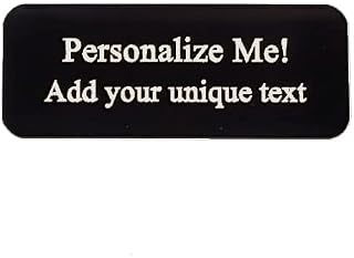 Size: 2.5" W x 0.875" H | Personalized Trophy Award Name Plates Engraved | Custom Metal Perpetual Plaques with Stick on Adhesive Tape (2-1/2" W x 7/8" H, Black Aluminum (Silver Letters))