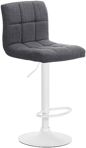 CLP Tabouret de Bar Calma Tissu I Chaise de Bar réglable en Hauteur I Pivotant à 360° avec Dossier pour bistrot et Cuisine, Couleur:Gris Clair, Couleur du...