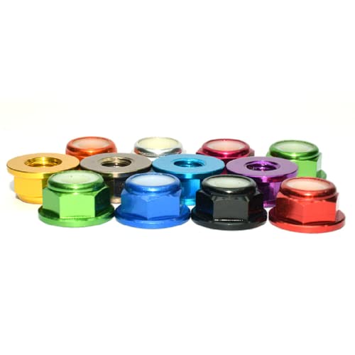 Alextend M5NUTS 20Pcs M5 Nuts Flanged Nylon Lock Nut Nylock Self-Lock Aluminum Nuts thumb #3
