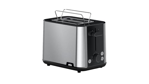 Braun PurShine HT1510BK Toaster, 2 Slot Toaster, 8 Toast Levels, Overheating and Defrosting...