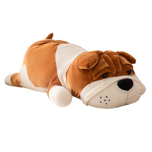 Stuffed Animals Dog,Yellow 17.7in Stuffed Bulldog Stuffed Animal Dogs Cute Plush Toy Pillow Dog Plush Animal Gifts for Adults Kids Boys and Girls