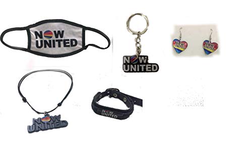 kit now united mascara now united + par de brincos, chaveiro now united banda