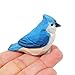 Tufted Titmouse Bird Wood Figurine Statue Blue Jay Sculpture Ornament Decor Miniature Art Carve Small Animal