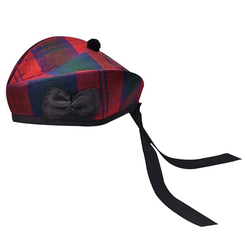 Image of Glengarry Cap-Traditional Scottish Hat, Acrylic Wool Tartan Glengarry hat, Kilts /Bagpipes Accessories
