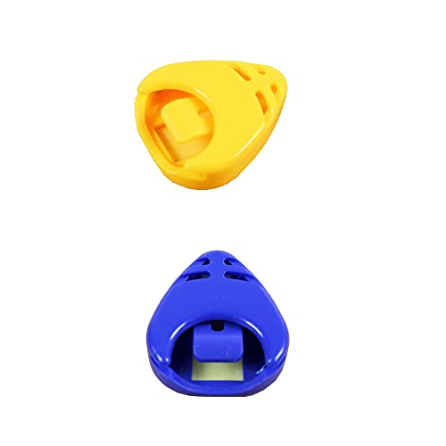 Rayzm Lot de 2 supports en plastique pour médiators de guitare, couleur jaune et bleu - Les Beatles, Paul McCartney, John Lennon, RIngo Starr, George Harrison Rayzm Lot de 2 supports en plastique pour médiators de guitare, couleur jaune et bleu