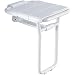 HYBSZ Klappbare Duschsitze, Wand montierter hochklappbarer Badezimmerhocker aus Aluminium, zusammenklappbarer Duschstuhl Stuhl mit Beinen, unterstützt 440 lbs für Senioren mit Behinderung(Color:Weiß)