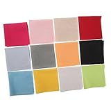 HOMSFOU 12blatt Quadratische Leinenstickstoffe Bunte Stoffvielfalt für Kleidung Bastelarbeiten und Accessoires aus Baumwoll-leinen-Mischung