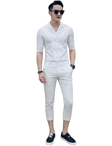 Blazer costume homme à rayures slim fit veste de bal décontractée chic