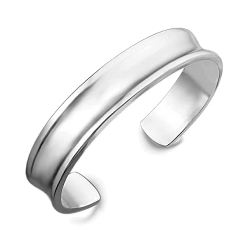 Pulsera de plata de ley 925 brazalete de plata lisa Cover