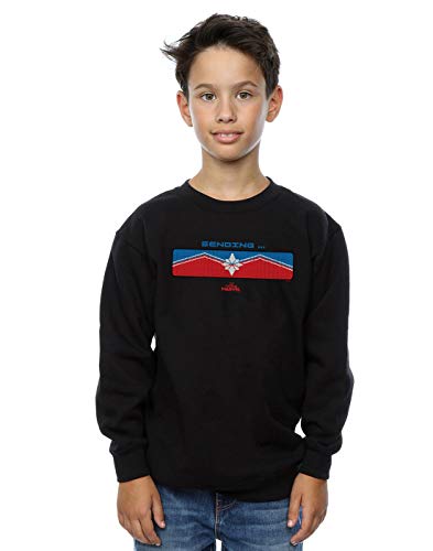 Image of Marvel Boys Captain Marvel Sending Sweatshirt Black 7-8 Years