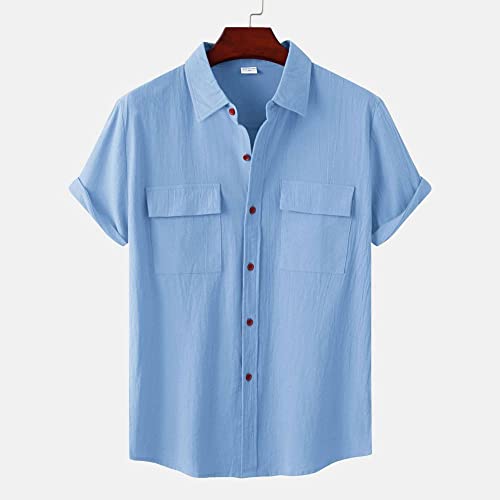 Hauts décontractés à séchage rapide à manches courtes type chemise de plage homme