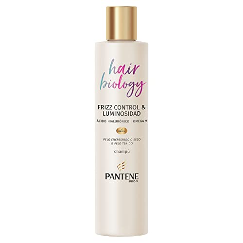 Pantene Pro-v Hair Biology Frizz Control & Luminosidad Champú, Para Pelo Encrespado O Seco Y Pelo Teñido, Fresco, 250 Mililitro