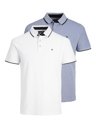 Jack & Jones Jjepaulos Polo Ss 2pk Mp Camiseta, Hombre,...