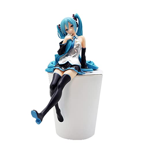 Xinchangda Figuras de anime Miku posición sentada figura linda estatua Miku figuras de acción Noodle Stopper Dibujos Animados Personaje Pantalla de escritorio Coleccionables Regalo