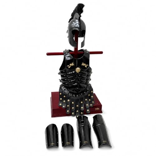 THOR INSTRUMENTS Casque médiéval d'Achille Troy Armure Musculaire Veste Bras et Jambes Bouclier Spartan Rustique Vintage Décoration de la Maison Cadeaux – vue 2