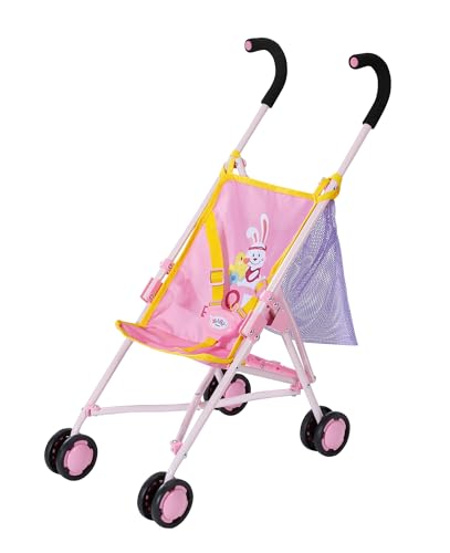 Zapf Creation 828663 BABY born Stroller with Bag Puppenwagen mit Tasche, einfach und schnell zusammenklappbar, Puppenzubehör für Puppen fast aller Größen, 62 cm Griffhöhe