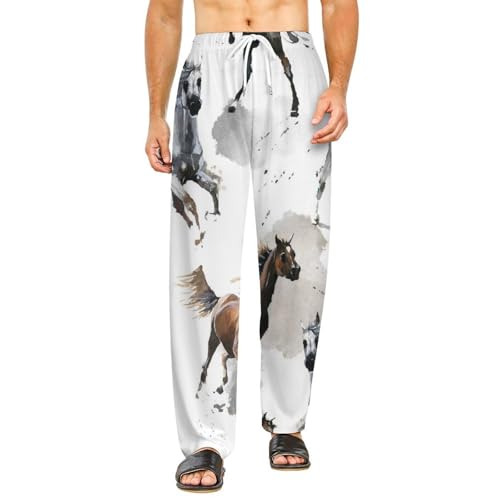 Pantalon de détente avec poches cheval aquarelle pour en finir avec l'inconfort