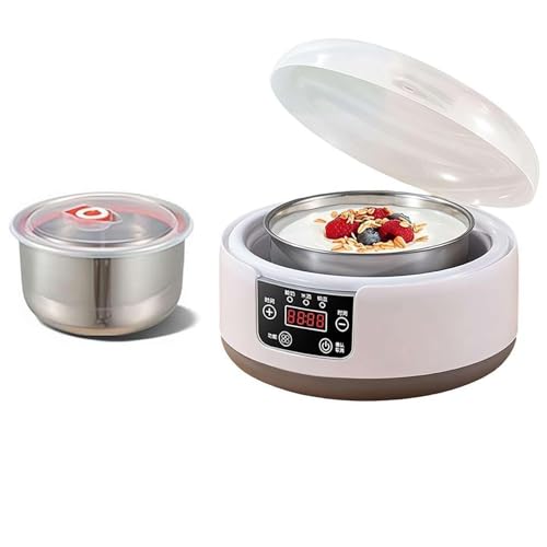 Fermentador de Yogur eléctrico: máquina multifunción con Control de Temperatura Constante for elaborar Yogur, Yogur Griego y Queso. Incluye 5 frascos.(Basis)