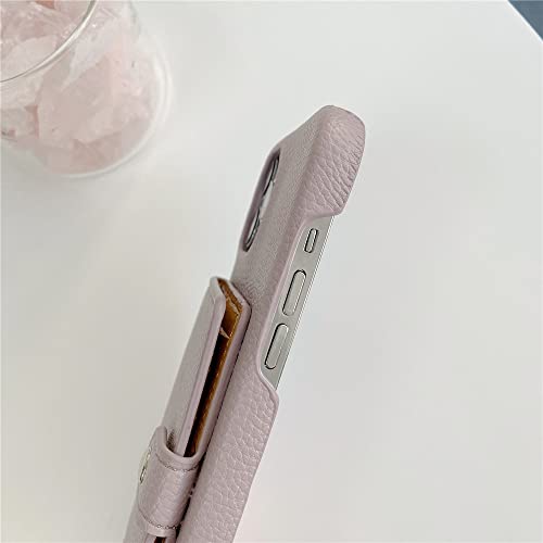 Coque portefeuille iPhone 11 Pro cuir violet fini les poches encombrées