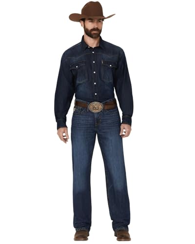 Cinch Men's Grant Medium Wash Relaxed Bootcut Rigid Denim Jeans Indigo 31W x 32L US