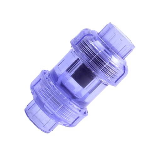 UPVC Check Valve 3/4 inch Clear Double True Union Flap Check Valve Durable for Fish Tank Pump System Non-Return Water Tube Connector Backflow Prevention