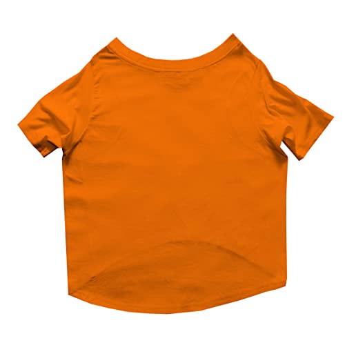 Image of Ruse Crew Neck Half Sleeves T-Shirt for Dogs IPL Replica Funrisers Hyderabad Team Dog Cotton Jersey Printed Breathable Tees Apparel for Pet - Gift for Dogs (Chihuahuas, Papillons) (Orange, XXS)