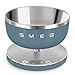 Smeg, Bilancia da Cucina Digitale KSC01SBMWW, Ciotola in Acciao Inox Removibile, Quattro Unità di Misura g/ml e lb.oz/fl.oz, con Funzione Tara, Portata Massima 5kg, Storm Blue immagine