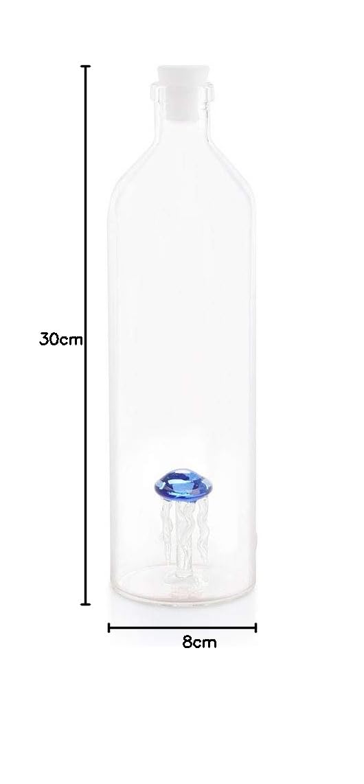 Balvi Bottiglia Atlantic Jelly Fish Bottiglia per l'acqua in Vetro, per Raffreddare l'acqua in frigor