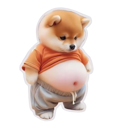 Shìba Iňu Aufkleber - Abziehbilder Bauch Silikon Weiches Drücken Stoßfest 3D Hund Funkelnd Pûffy | Handyhülle Tagebuch Trinkflasche DIY Geschenk Tier Kawaii Mädchen