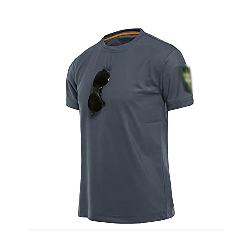 ZOIKOMZOIKOM Men's Casual Shirts， Men Tactical Clothes T-Shirts Men T-shirts Military Tee Shirt Special Arms Loose Cotton Quick Dry Short Sleeves Solid (Color : Hortel�, Size : XL)